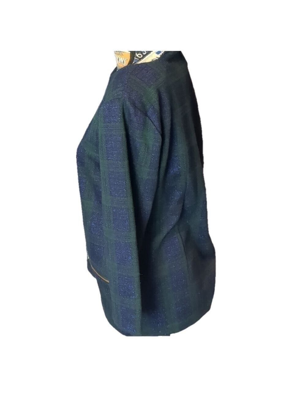 Talbot's purple green top size large petite - Picture 3 of 7